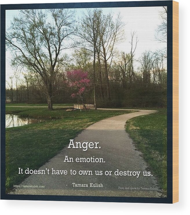 Nature Wood Print featuring the photograph Anger doesn't have to destroy us by Tamara Kulish