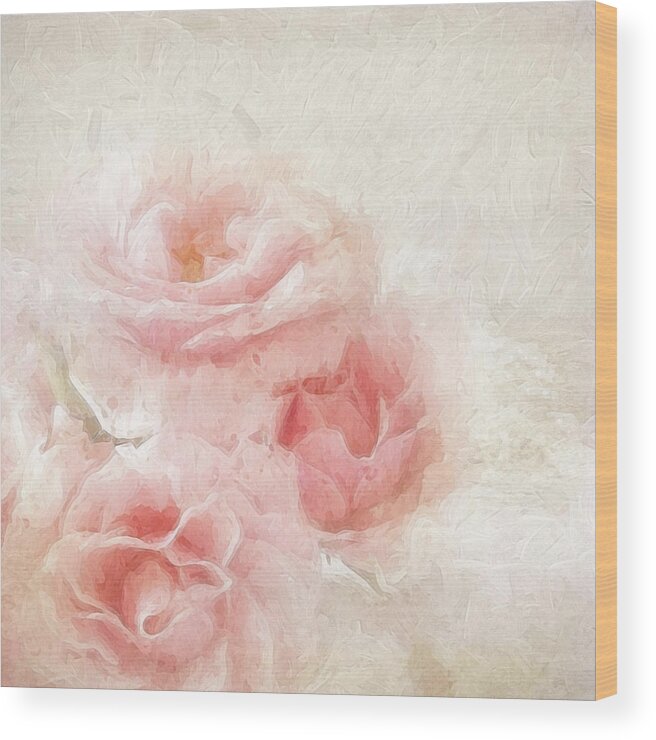 Floral Wood Print featuring the photograph Baby Roses by Karen Lynch
