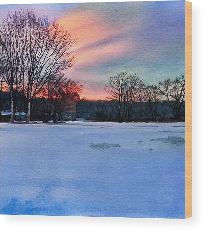 Pequannock Wood Print featuring the painting Back Forty at Pompton by Christopher Lotito