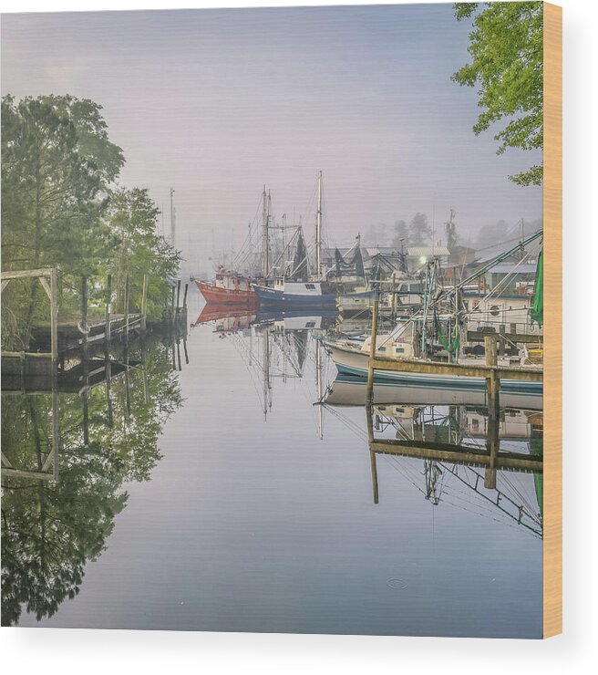 Bayou Wood Print featuring the photograph Bayou Morning 2, 4/7/21 by Brad Boland