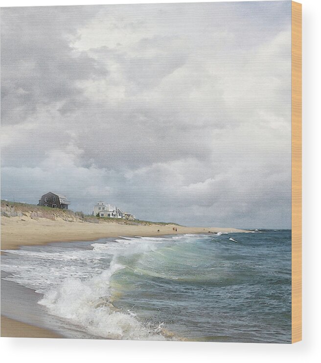 Summer Wood Print featuring the photograph Beach House by Karen Lynch