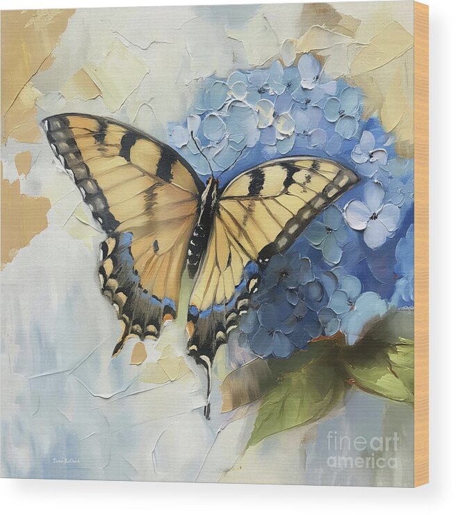 Butterfly Wood Print featuring the painting Beautiful Swallowtail Butterfly by Tina LeCour