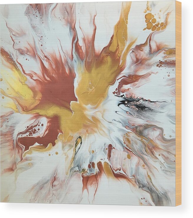 Abstract Wood Print featuring the painting Bliss by Soraya Silvestri