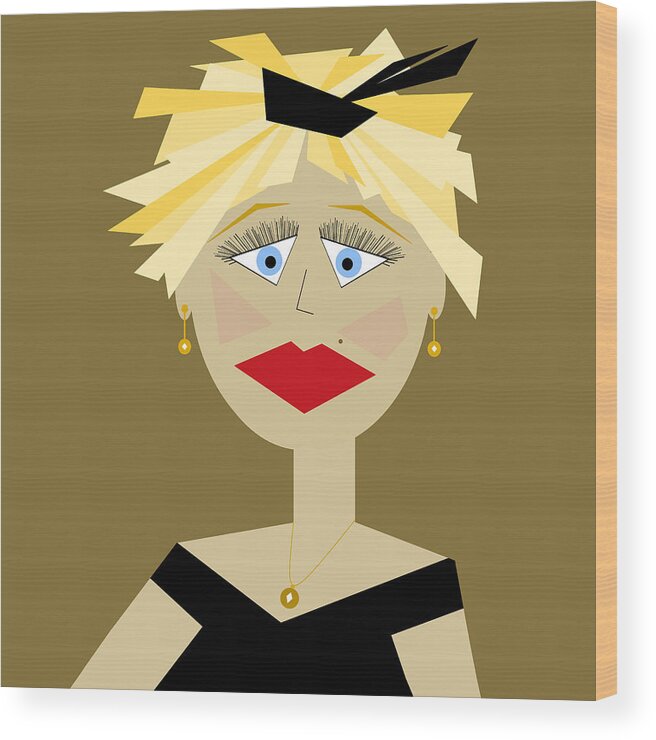 Blondie Wood Print featuring the digital art Blondie by Val Arie