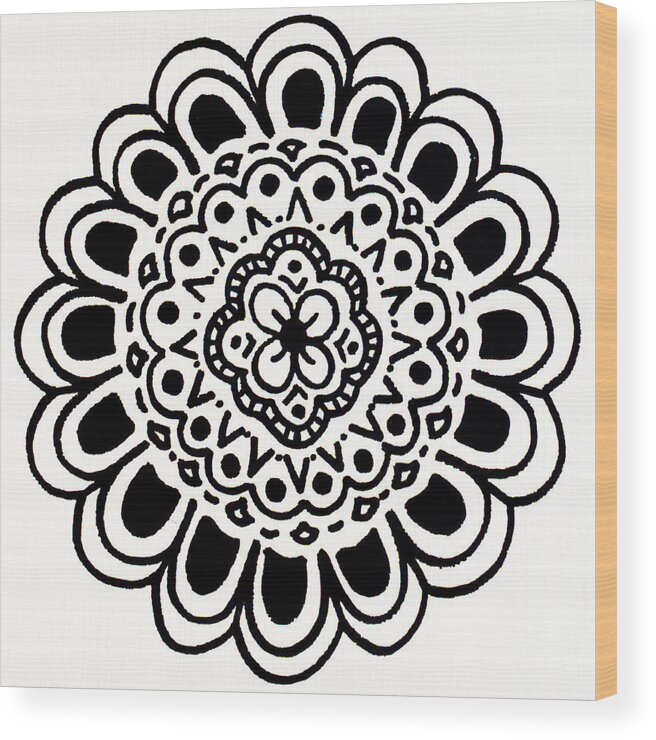 Mandala Wood Print featuring the painting Bloom by Beth Ann Scott