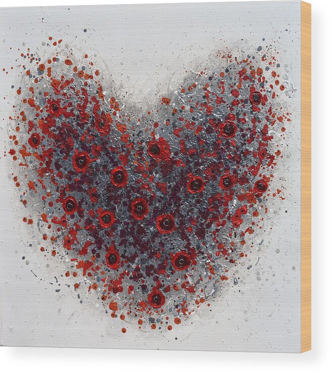 Heart Wood Print featuring the painting Blooming with Love by Amanda Dagg