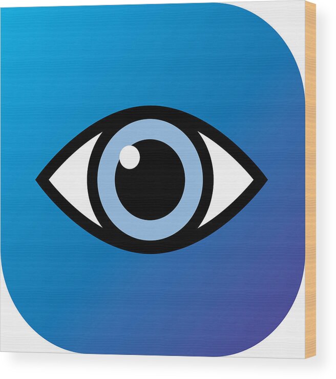 Eyesight Wood Print featuring the drawing Blue Gradient Eye Icon by RobinOlimb