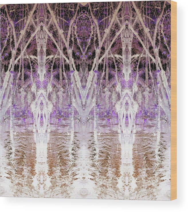 Bone Castle Wood Print featuring the digital art Bone Castle on Water by Teresamarie Yawn