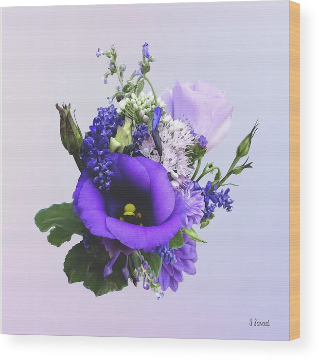 Bouquet Wood Print featuring the photograph Bouquet in Shades of Purple by Susan Savad