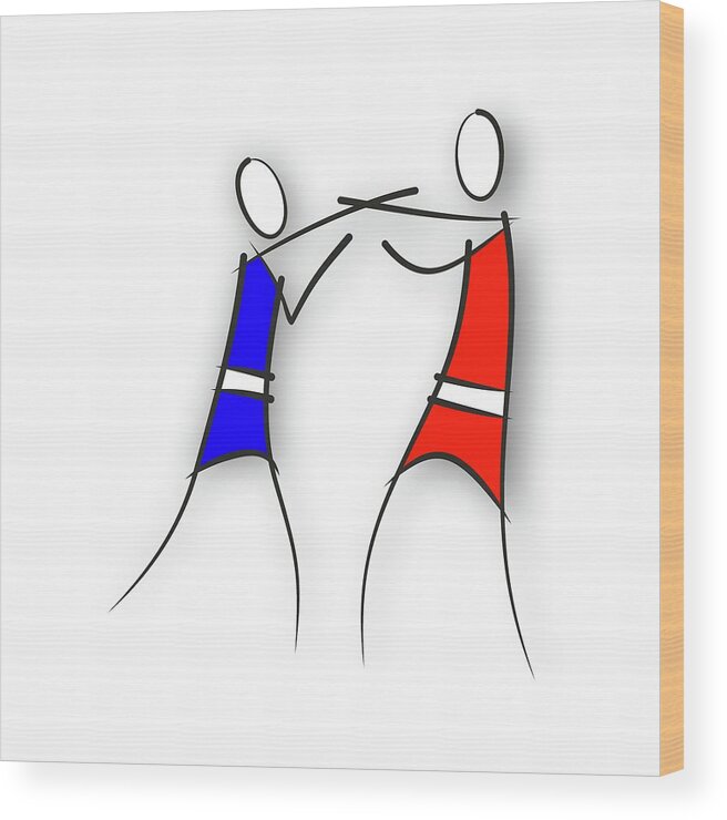 Sports Wood Print featuring the digital art Boxing s by Pal Szeplaky