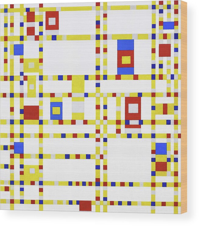 Broadway Boogie Woogie Wood Print featuring the painting Broadway Boogie Woogie - Digital Remastered Edition by Piet Mondrian