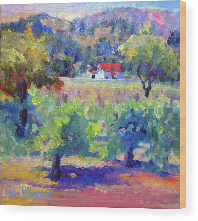 Calistoga Wood Print featuring the painting Calistoga Colors by John McCormick