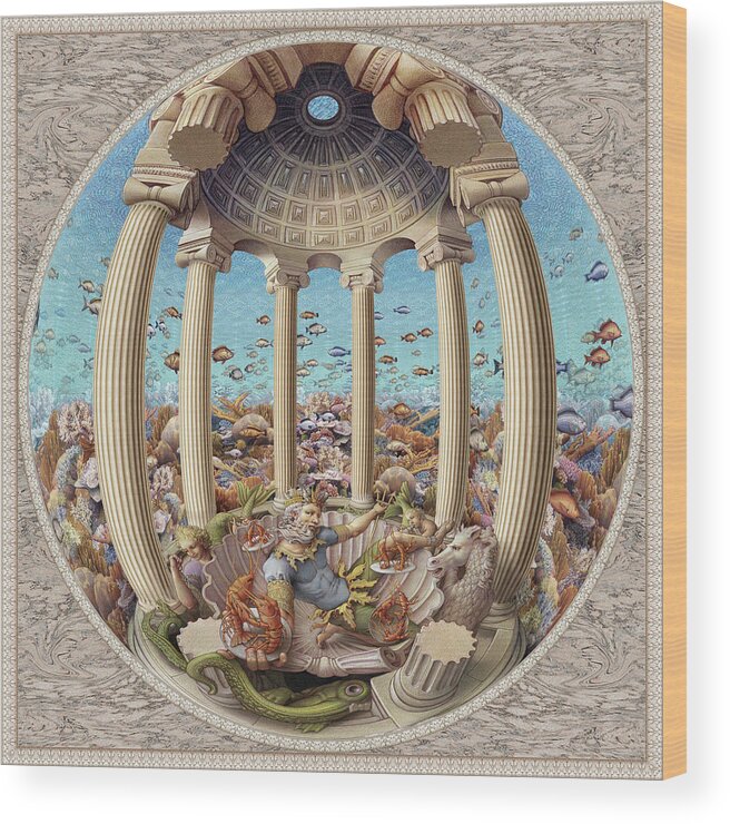 Caribbean Wood Print featuring the painting Caribbean Fantasy by Kurt Wenner