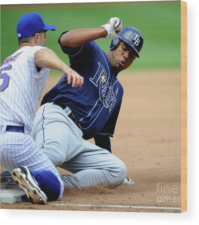 People Wood Print featuring the photograph Carl Crawford and David Wright by Icon Sports Wire