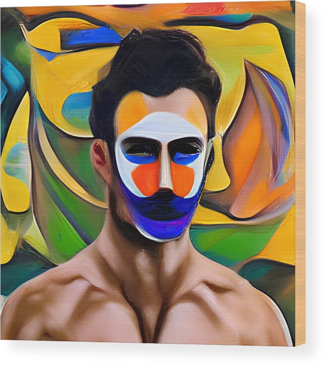 Homoerotic Art Wood Print featuring the painting Carnival by Homoerotic Art