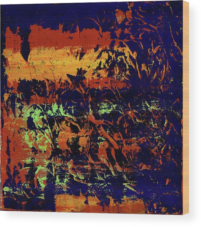 Abstract Wood Print featuring the painting Change of Pace 3 by Angela Bushman