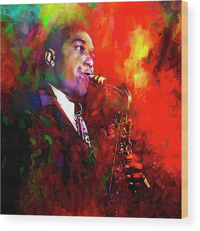 Charlie Parker Wood Print featuring the digital art Charlie Parker by Mal Bray