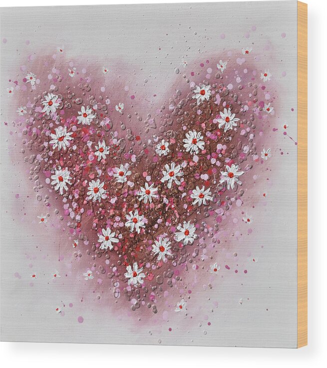 Heart Wood Print featuring the painting Cherished by Amanda Dagg
