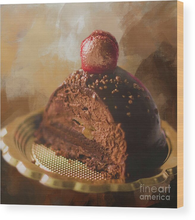 Chocolate Truffle Wood Print featuring the photograph Chocolate Truffle by Elisabeth Lucas