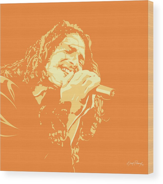 Chris Cornell Wood Print featuring the digital art Chris Cornell by Kevin Putman