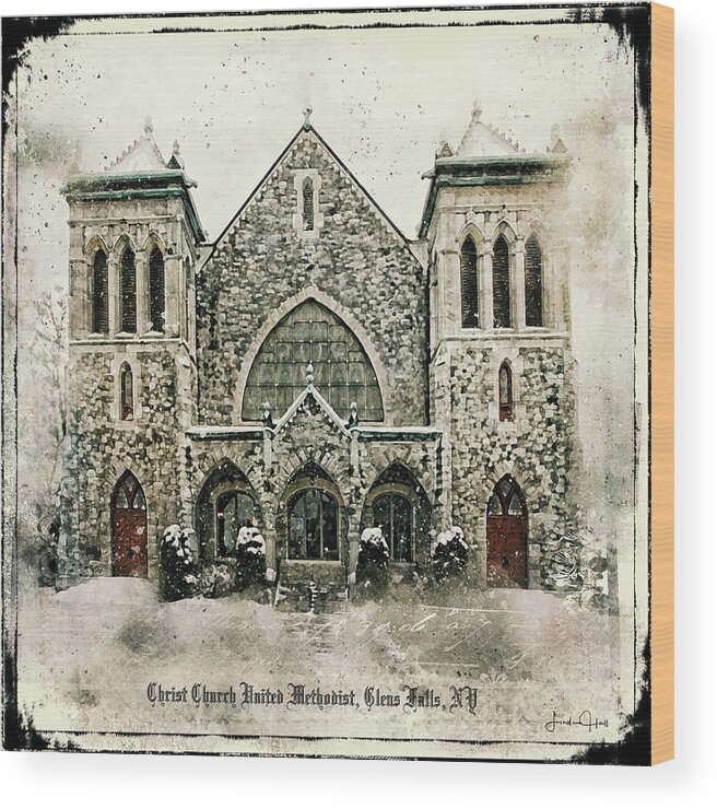 Church Wood Print featuring the digital art Christ Church United Methodist by Linda Lee Hall