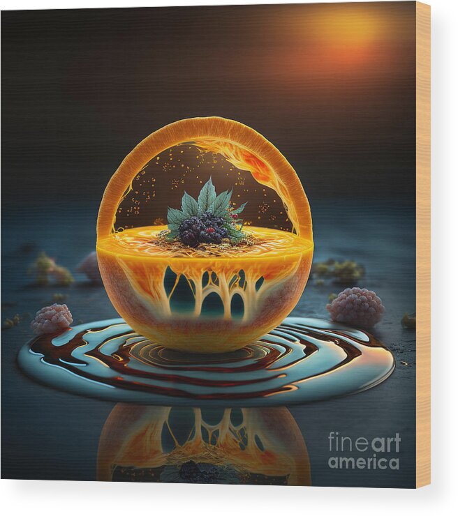 Collector Of Light Wood Print featuring the digital art Sol Citrico by Jay Schankman