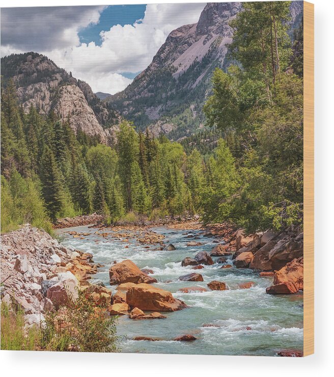 Colorado Print Wood Print featuring the photograph Colorado's Animas River Along the San Juan Mountains by Gregory Ballos