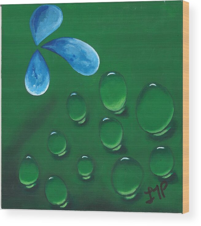 Raindrops Wood Print featuring the painting Condensation by Esoteric Gardens KN