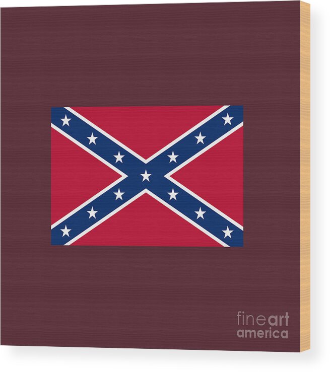 Flag Wood Print featuring the digital art Confederate Naval Jack Flag by Frederick Holiday