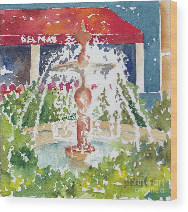 Impressionism Wood Print featuring the painting Contrescarpe Fountain Paris by Pat Katz