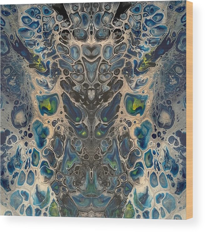 Digital Wood Print featuring the digital art Cosmic cobra by Nicole DiCicco