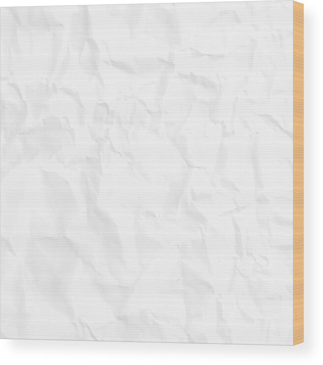 Shadow Wood Print featuring the drawing Crumpled white paper texture - Background by Bgblue