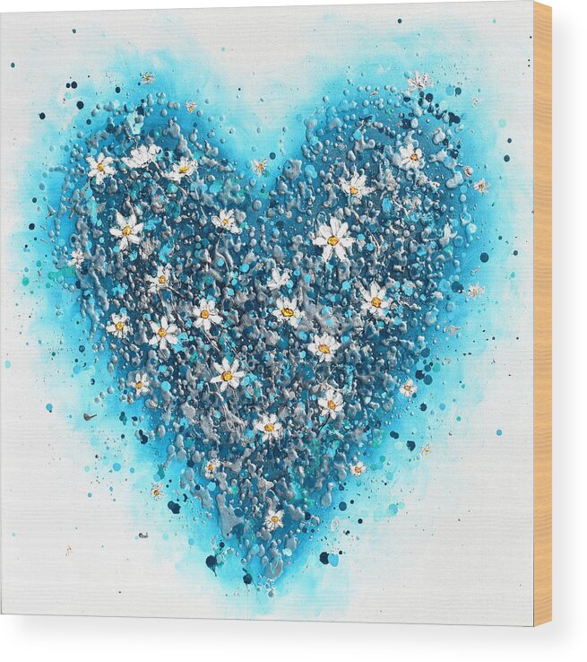 Heart Wood Print featuring the painting Daisy Heart by Amanda Dagg