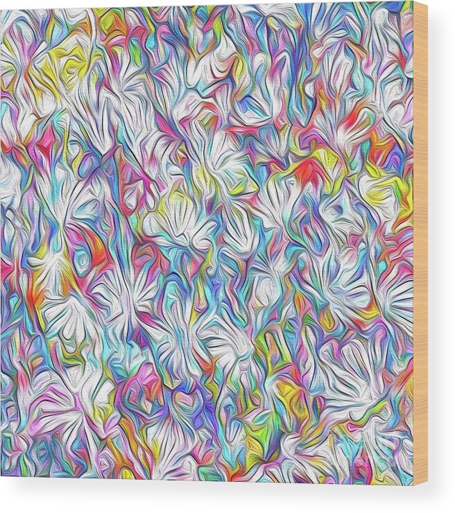 Daisies Wood Print featuring the mixed media Dancing Daisies by Toni Somes
