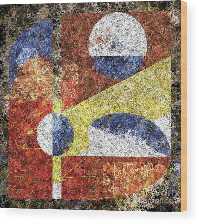 Abstract Wood Print featuring the painting Decision Is Pending by Horst Rosenberger