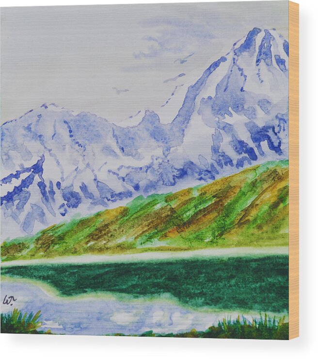 Denali Shapes Wood Print featuring the painting Denali Shapes by Warren Thompson