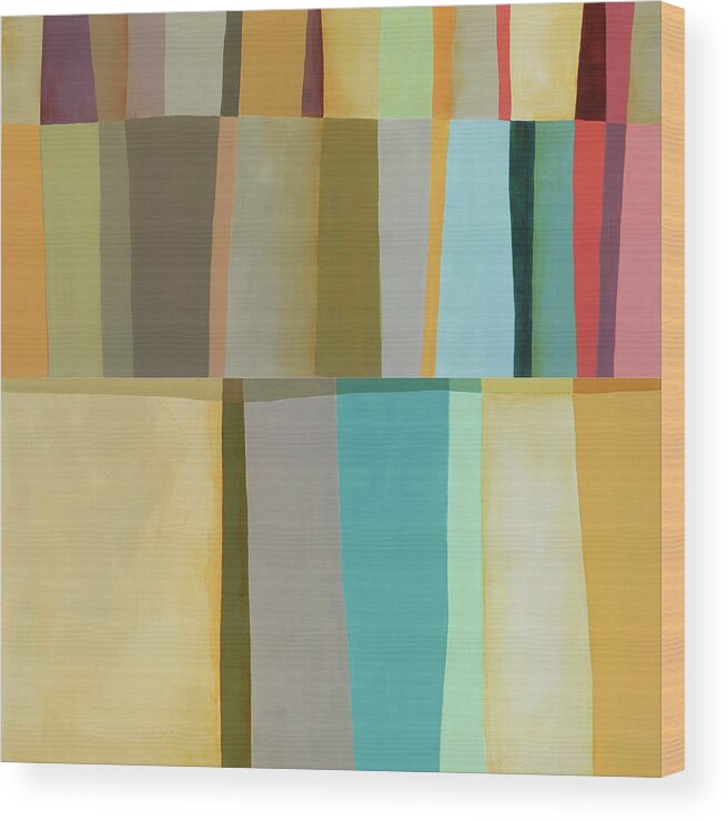Abstract Art Wood Print featuring the digital art Desert Stripe Composite #10 by Jane Davies