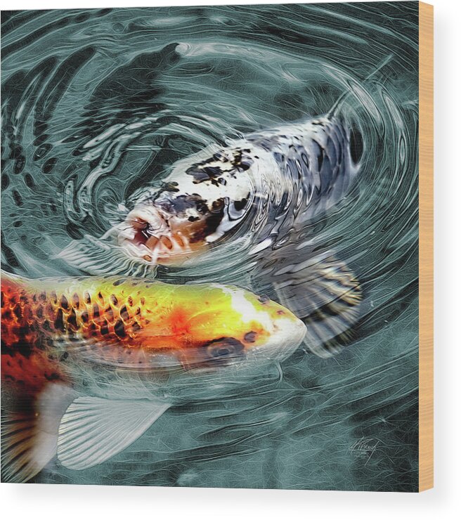 Koi Wood Print featuring the photograph Don't Be Koi by Michael Frank