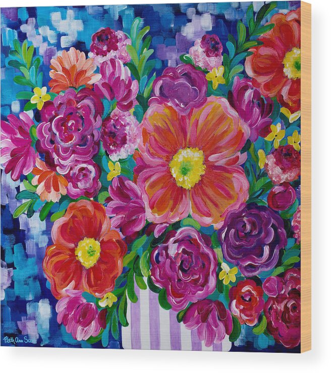 Flowers Wood Print featuring the painting Dreams of Spring by Beth Ann Scott