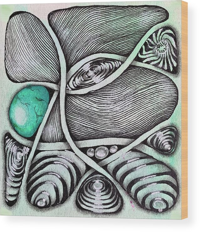 Emerald Wood Print featuring the mixed media Emerald Lineage by Brenna Woods
