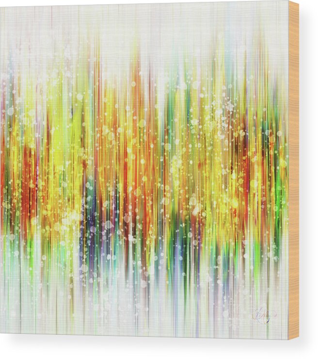 Abstract Wood Print featuring the painting Equally and Primarily Delightful by Neece Campione