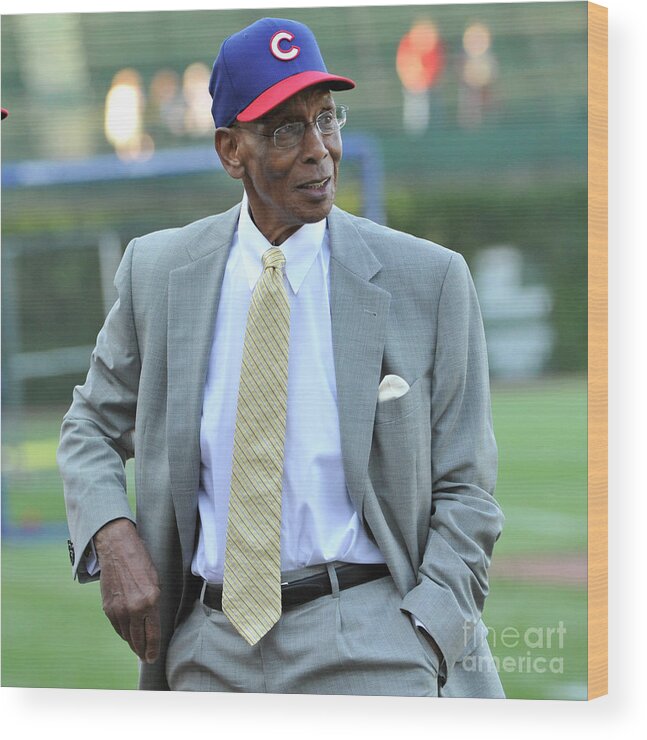 People Wood Print featuring the photograph Ernie Banks by David Banks