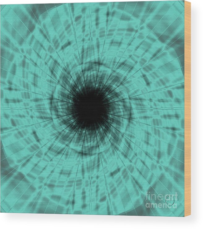 Patterns Wood Print featuring the painting Event Horizon Quadriptych 1 of 4 by Neece Campione