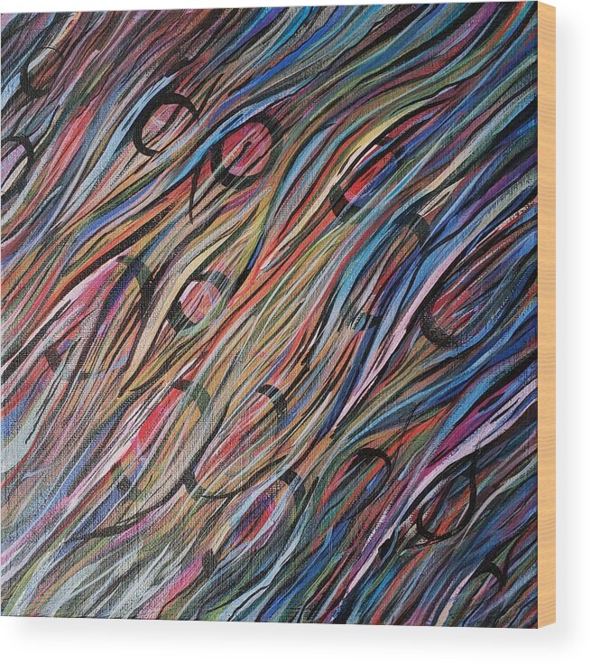 Wave Wood Print featuring the painting Eye of the Beholder by Jackie Ryan