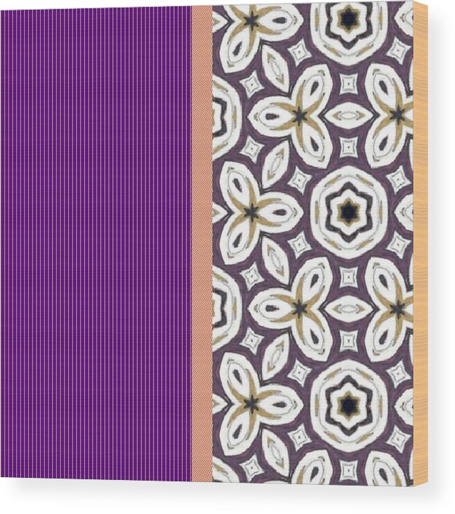 Purple Wood Print featuring the digital art Fall Fluries by Designs By L