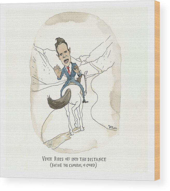 Farewell Ramaswamy Wood Print featuring the painting Farewell, Ramaswamy by Barry Blitt