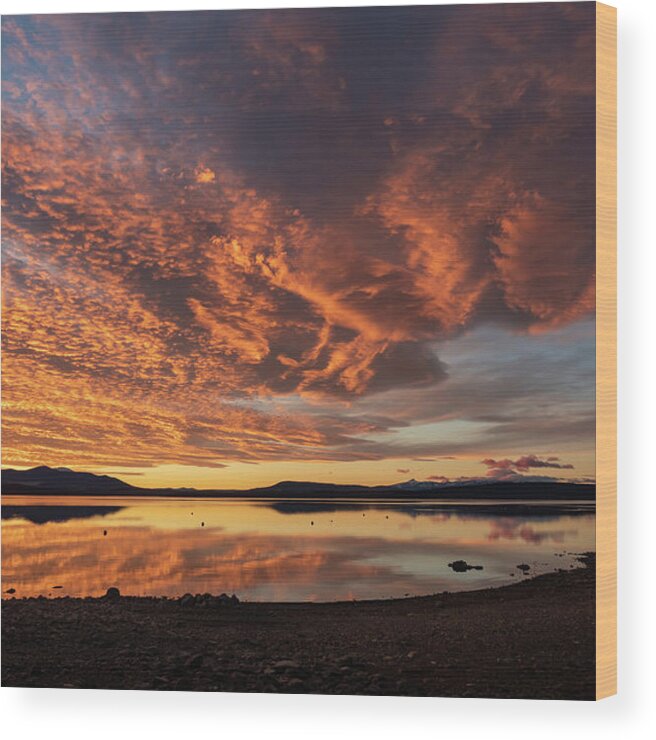 Sunset Wood Print featuring the photograph February Super Sunset 1 by Jan Davies