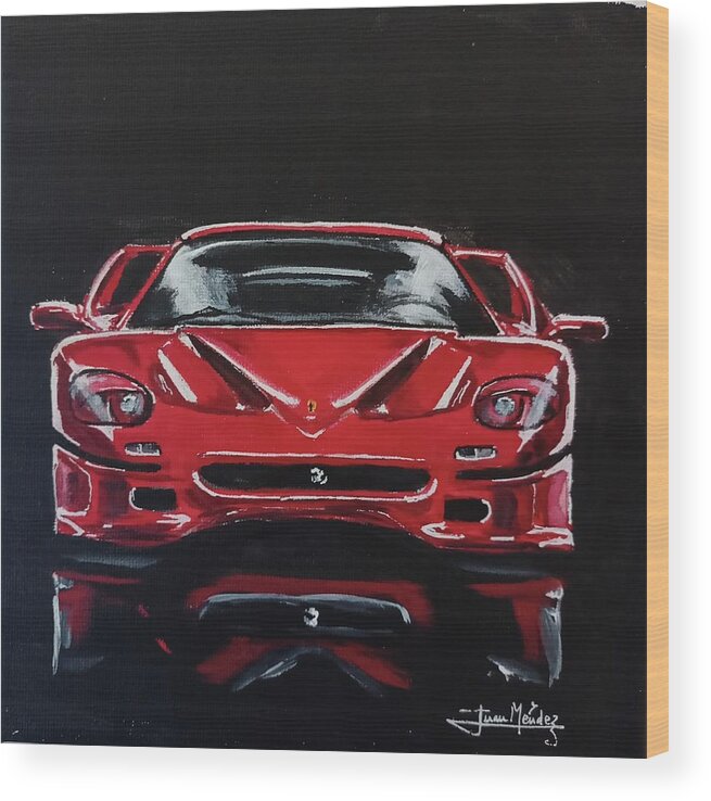 F50 Wood Print featuring the painting Ferrari f50 by Juan Mendez