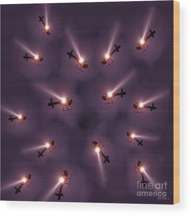 Aircrafts Wood Print featuring the digital art Fireflies by Walter Neal