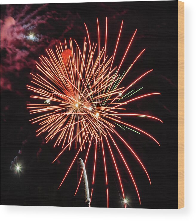 4 Th July Wood Print featuring the photograph Firesworks 2022 by Louis Dallara